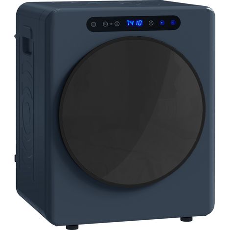 Sèche linge à évacuation - HOMCOM - 1000 W 3 Kg - modes Extra Dry et ECO, minuterie - acier inoxydable - 49 x 43 x 61 cm - bleu