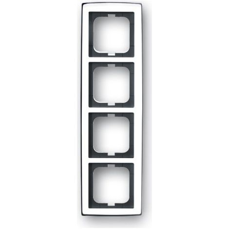 Cadre 4 Poussoirs Chrome Brillant 2CKA001754A4329 ABB 586119 (1/4)