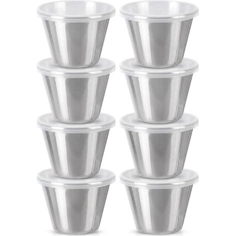 Stainless Steel Sauce Bowls with Lids, 70ml, Set of 8 (1/5)