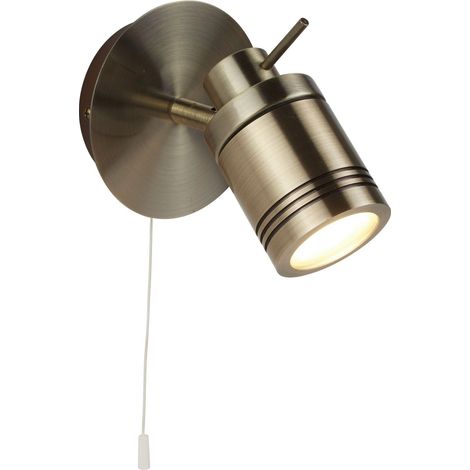 Applique métal orientable Ø 10 cm ronde IP44 en laiton antique GU10 spot rétro plafonnier