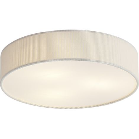 QAZQA Lámpara de techo moderna blanca con pantalla de terciopelo (1/5)