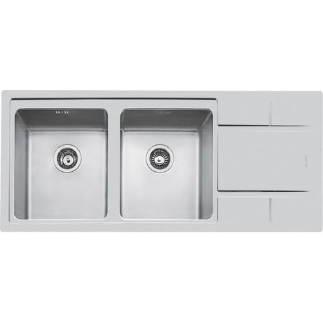 Foster S4000 4312 051 Fregadero Encastrable de Acero Inoxidable 2 Senos con Escurridor Izquierdo 116 cm