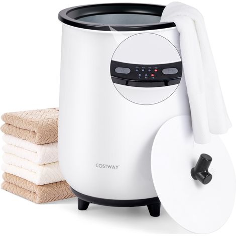 Chauffe-Serviettes de Luxe de 23 L à 3 Niveaux 60℃-80℃, Seau Chauffant de Serviettes Spa Minuterie 20-90 Min Arrêt Automatique, Blanc (1/5)