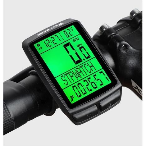 Compteur de Vélo Sans Fil - Étanche IPX7 - Écran LCD Rétroéclairé - Multifonctionnel (1/4)