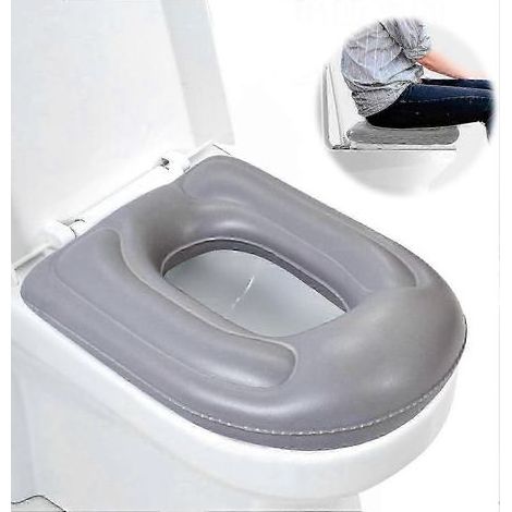 Höhenverstellbarer, aufblasbarer Toilettensitz für ältere und behinderte Menschen zur Linderung von Steißbeinschmerzen. (1/4)