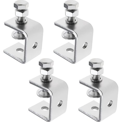 Lot de 4 pinces en forme de C en acier inoxydable 304 avec support de type C - Tigre - Pince de travail du bois pour menuisiers 0-25 mm
