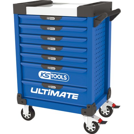 KS Tools - Servante ULTIMATE bleue, 7 tiroirs - 804.0007