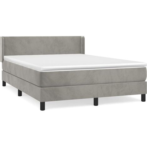 Maison Exclusive - Boxspringbett mit Matratze Hellgrau 140x200 cm (1/5)