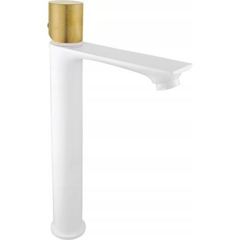 Mexen Royo One miscelatore lavabo alto, bianco/oro - 72211-25 (1/2)