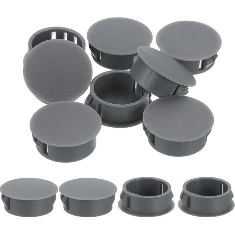 18Pcs Bouchon de Trou en Nylon, 24.5-25mm Diamètre de Trou Bouchon d'étanchéité Rond Souple et Flexible de Verrouillage Bouchons en Caoutchouc pour Bouteille, Tuyaux, Cuisine, Gris (1/5)
