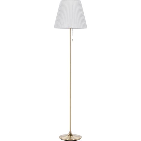 Lámpara de pie de metal latón blanco poliéster 148 cm sala de estar Torysa