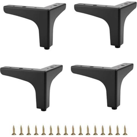 10 cm Metal Sofa Legs, 4 Pcs Modern Furniture Legs, Sofa Furniture Legs, Raised Legs for DIY TV Cabinets, Sofa Furniture Replacement Legs, Black (1/5)