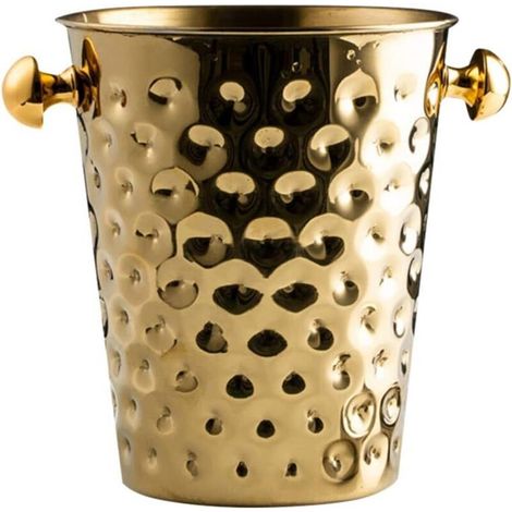 Refroidisseur à champagne en acier inoxydable (5 litres), refroidisseur à vin pour bouteilles, accessoire élégant pour réceptions et fêtes - Crezuo