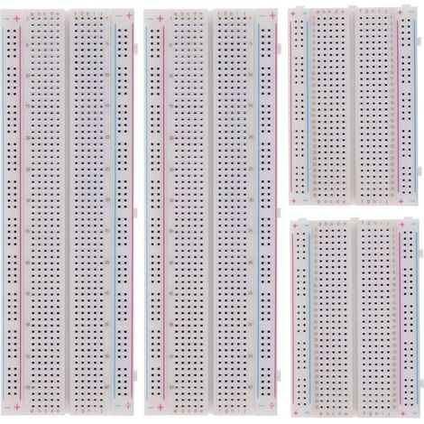 Kit 4 Plaques Essai Sans Soudure 830 Et 400 Points Avec 126 Fils De Liaison Flexibles Pour Prototypage Électronique (1/4)
