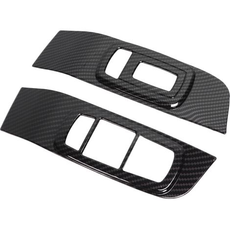 2 pièces de cadre de panneau d'interrupteur de fenêtre style fibre de carbone, adaptations de voiture, remplacement pour Dodge Challenger 2015-2021 (1/5)