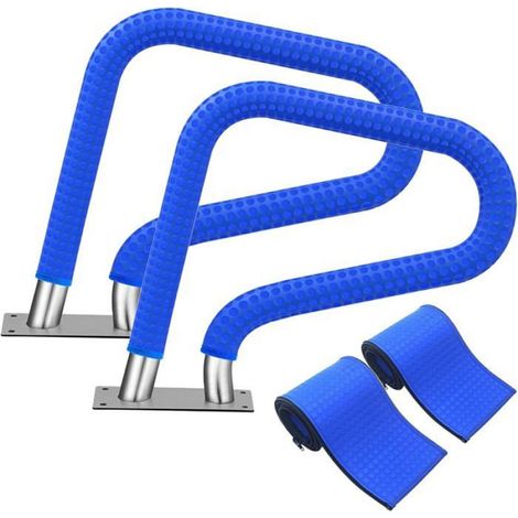 Bâches de piscine - OKZ® - Lot de 2 pièces - Néoprène - Fermetures éclair antidérapantes - Mains courantes de sécurité