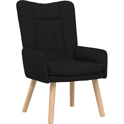Fauteuil noir, 63 x 67 x 94 cm, tissu et contreplaqué. (1/5)