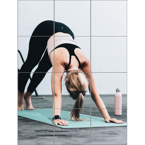 Carreaux de Miroir de Salle de Sport à Domicile – 25,4 x 25,4 cm x 12 pièces Pleine Longueur – Carreaux de Miroir en Verre sans Cadre pour Salle de Sport à Domicile, Chambre à Coucher, Porte (1/5)
