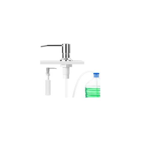 INOX Distributeur Savon Cuisine, Distributeurs de Savon et Lotion, Encastrable Pompe de Liquide, Ensemble Complet De Pousse 500ml Mousse, Inoxydable Soap Dispenser for Kitchen Sink (1/5)