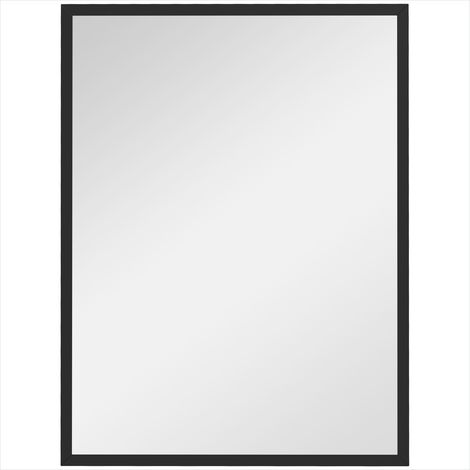 Décoration murale rectangulaire 80 x 60 cm miroir en verre cadre (1/5)