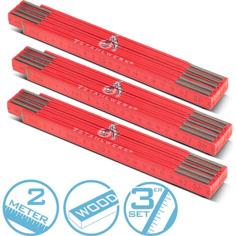 STAHLWERK Regolo pieghevole 1. FC Köln Edition Set di 3 regoli da 2 metri regolo pieghevole
