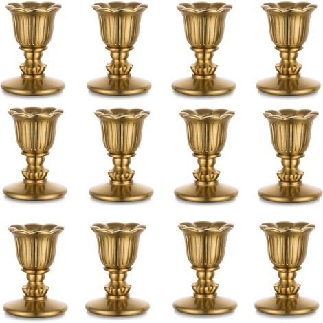 Kerzenhalter Stabkerzen Gold Vintage Hochzeit Tischdeko 12 Messing (1/5)