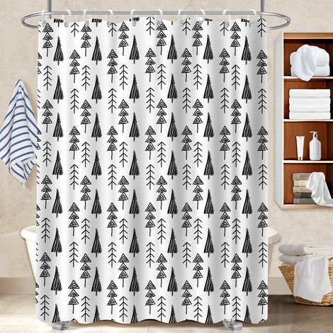 Rideau de douche imperméable en polyester 180x180 imperméable cache baignoire pour une ambiance tropicale et dépaysante (1/5)