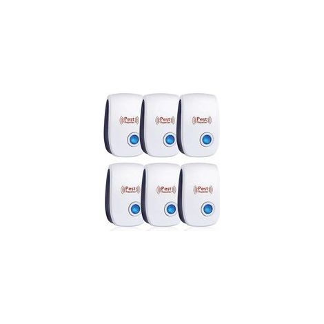 Répulsif ultrasonique contre souris, rats, mouches, moustiques, araignées, cafards et insectes nuisibles – Lot de 6 appareils sûrs, non toxiques et sans produits chimiques (1/5)