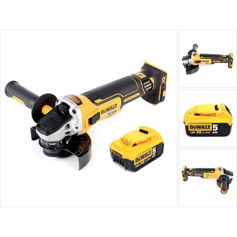 Amoladora angular sin cable DeWalt DCG 405 N 18V 125mm sin escobillas + 1x batería 5.0Ah - sin cargador