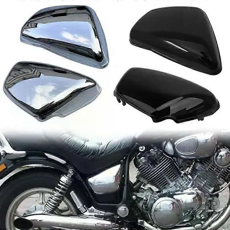 Cache latéral de batterie chromé noir pour moto Yamaha XV700 750 1000 1100 Virago (à partir de 1984), en ABS. (1/5)