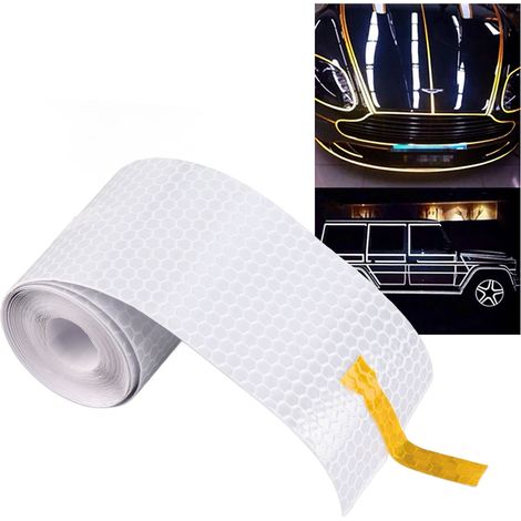 Reflektierendes Klebeband (5 cm x 3 m) für Fahrzeuge – Dekoration und Sicherheit – Weiß