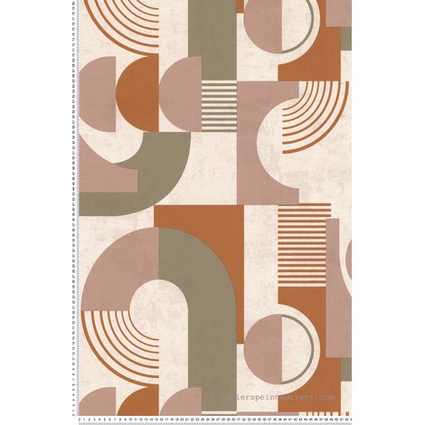 Papier peint Géométrique Rose Séjours & Chambres Lutèce