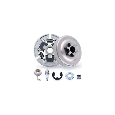 Kit pignon et embrayage 3/8" STIHL 017 018 MS170 MS180 021 023 025 MS210 MS230 MS250, pignon + tambour d\\\'embrayage + roulement + rondelle + pince E