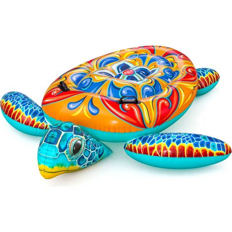 TRADE SHOP - Cavalcabile Gonfiabile Piscina Tartaruga Mediterranea Design Maioliche Con Maniglie 41523 -