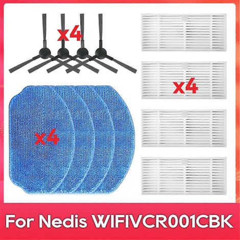 Pour aspirateur robot laveur de sols WIFIVCR001CBK avec filtre à brosse latérale