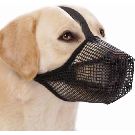 Muselière pour Chien Panier Museau Respirante en Maille Ajustable Antidérapante Muselière Anti Morsure pour Promenade Dressage Visite Vétérinaire (S) (1/5)