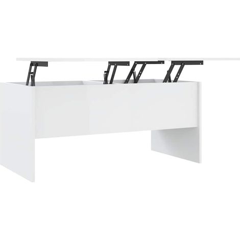 Maison Exclusive - Table basse blanc brillant 102x50,5x46,5 cm bois d'ingénierie (1/5)