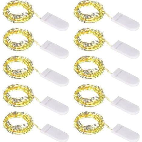 Ecleanfy - Guirlande lumineuse de 1 m avec 10 micro-LED, petite, avec piles, 10 LED (1/5)