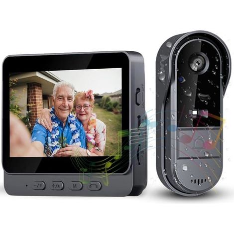 Sonnette sans Fil Exterieur Etanche avec écran IPS de 4.3 1080P Sonnette sans Fil avec Camera IP69 Visiophone Audio Bidirectionnel (1/5)