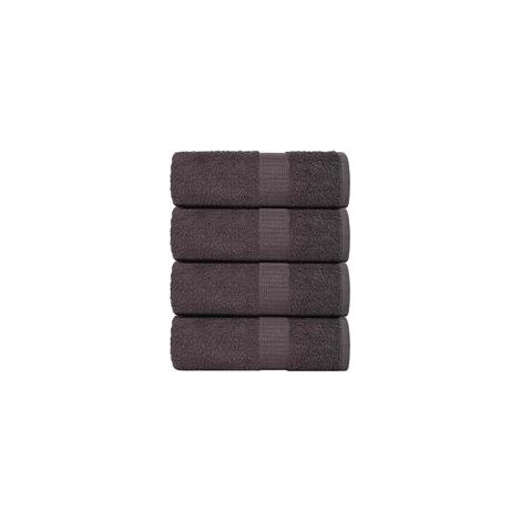 Serviettes d'invités FROGN, lot de 4. Anthracite, 30 x 50 cm, 360 g/m² - Crezuo (1/4)
