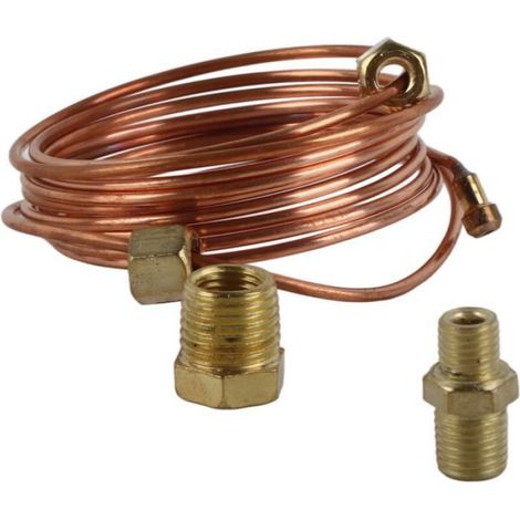 Kit de Tubes de Jauge de Pression D'huile Mécanique, Tuyau en Cuivre 1/8 Pouces X 72 Pouces avec Raccords, pour équipement de Trac (1/4)