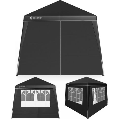 CASARIA® Gazebo Pop-up 3x3m Padiglione Incl 4x Pannelli Laterali  Black (en)