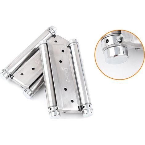 2 Pcs Charnières Porte en Acier Inox Paumelle Porte de Doule Action Charniere Meuble Charnières à Ressort à Visser Charniere Porte Battante pour Saloon Café Bar Double Porte(3 inch) (1/5)