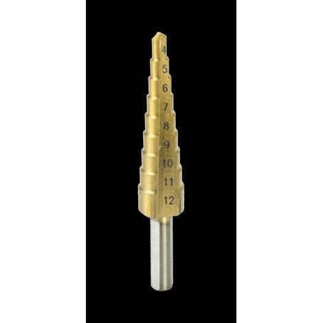 Stufenbohrer dedra wmst0412 Titannitridbeschichtung 4-12 mm