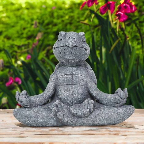 Statue Méditation - Figurine Grenouille Résine pour Jardin Zen et Décoration Intérieure - Idée Cadeau pour Fête des Mères Noël Anniversaire - Unité