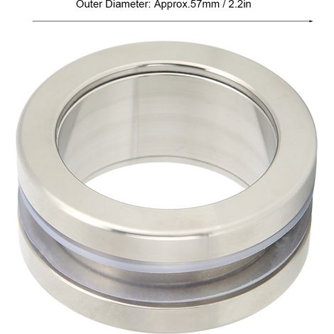 Runder, eingelassener Glastürgriff aus gebürstetem Chrom-Edelstahl, 57 mm / 2,2 Zoll, komplettes Montageset für Schrank und Fenster (1/5)