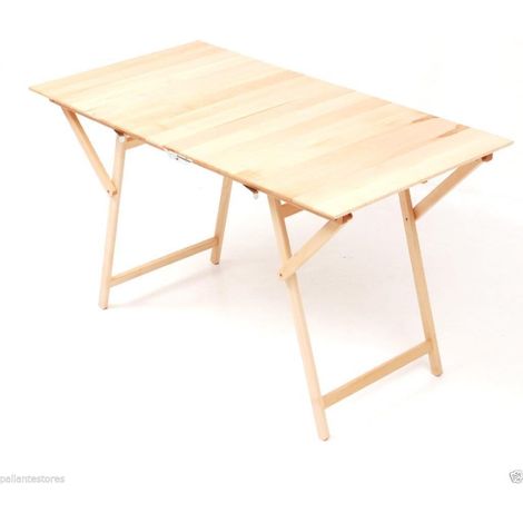 Tavolo pic nic rettangolare pieghevole in legno colore faggio  misura 140x70 cm