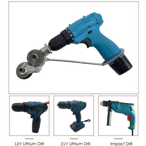 Perceuse électrique, fixation de plaque de coupe, cisailles en étain, outil de coupe, auxiliaire au Lithium pour métal fer cuivre, Impact Li Ion Rechargeable (1/5)