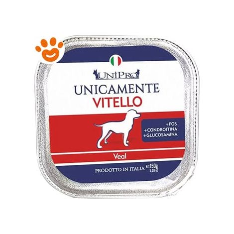 Unipro Dog Unicamente Adult Vitello - Vaschetta 150 Gr -