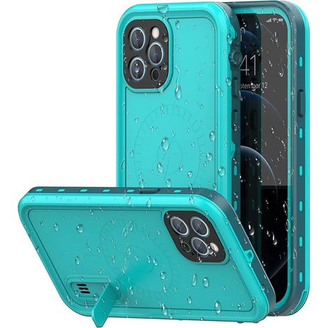 Wasserdichte Handyhülle für iPhone 12 Pro Max mit integriertem Displayschutz, Rundumschutz für das Telefon, unterstützt kabelloses Laden und ist stoßfest, staubdicht und schneesicher. (1/2)